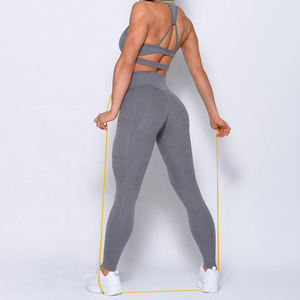 Ensemble 2 pièces tendance pour femme 2026 : haut et pantalon à manches longues, col montant uni, tenue décontractée pour la gym - Product Image 2
