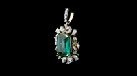 Collier pendentif diamant vert taille brillant marquise, diamant de laboratoire plaqué or blanc, certifié IGI, design minimaliste et élégant