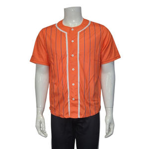 Ensemble d'uniformes de baseball personnalisés de couleur orange, respirant, en polyester, imprimé par transfert thermique, vêtements d'équipe, OEM, maillot d'entraînement sportif - Product Image 1
