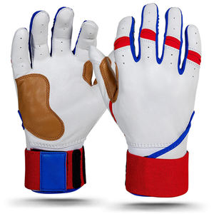 Gants de frappe de baseball en cuir durables à manchette longue, professionnels pour adultes, ambidextres, respirants, légers, fermeture à boucle et crochet - Product Image 1