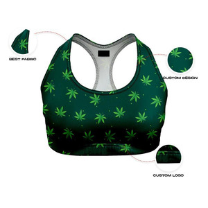 Hot Sale Dark <b>Green</b> Breathable Sublimated <b>Sports</b> <b>Bra</b> Quick Dry Lightweight Yoga <b>Bra</b> for Adults Gym Workout Fitness - Product Image 4