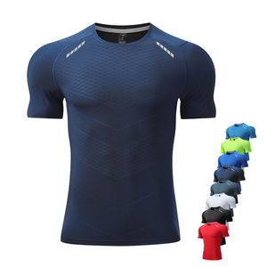 Rapid Dry Four Way Stretch T-Shirt Deportes Top Ejercicio Regular Fit Jogger Gym Shirt Mens Fitness Shirts - Product Image 2
