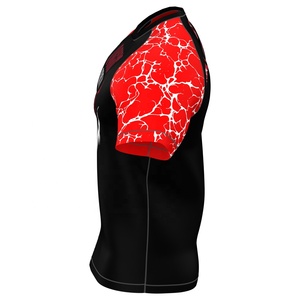 Haut de compression à manches courtes pour homme Decent Fight Wear, rouge et noir, imprimé par sublimation, séchage rapide, pour BJJ Jiu Jitsu - Product Image 5