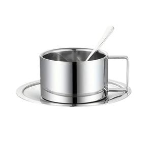 Mayorista Beber Tazas de metal Tazas de té de doble pared con asa Café Té y suministros de espresso Taza de té con platillo - Product Image 4