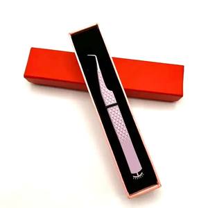 Pinzas de extensión de pestañas de acero inoxidable de Venta caliente Mango de estilo de diseño de pestañas hermoso con tipo de punta de fibra de volumen - Product Image 1