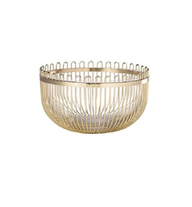 Cesta de Almacenamiento Multiusos de Alambre Dorado de Lujo, Centro de Mesa Moderno, Decoración Elegante para Mesa, Organizador para el Hogar, Pieza Decorativa - Product Image 1