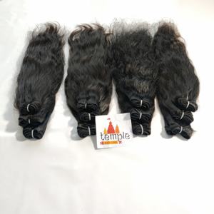 Máquina sin procesar doble trama fabrica cutícula India alineada 100% Paquete de templo procesamiento sin extensiones de cabello humano - Product Image 4