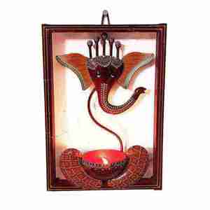 Porte-bougie mural Ganesha spirituel de qualité supérieure, éclairage indien pour la prière, décoration intérieure, festival Diwali et cadeaux d'entreprise - Product Image 1