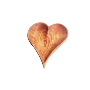 Bol en bois fait main en forme de cœur, design vintage, écologique, durable, finition naturelle, pour servir des aliments, offrir en cadeau - Product Image 1