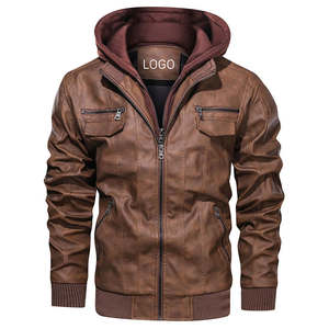 Veste en cuir à capuche pour homme, nouvelle technologie, tissu d'hiver, en coton, rétro, OEM, personnalisation, 2022 - Product Image 1