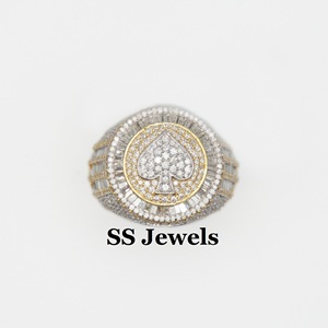 Bague de pique Moissanite VVS personnalisée à la main pour hommes véritable Baguette diamant glacé championnat anniversaire cadeau bijoux - Product Image 2