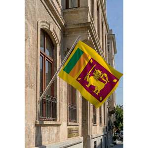 Ensemble de mât de drapeau télescopique du Sri Lanka, fixation murale, drapeaux en aluminium et polyester, impression numérique 3x5 pieds, automobile, assurance, éducation - Product Image 2