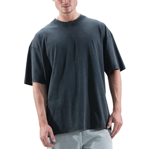 Camiseta de corte holgado con lavado ácido y tejido grueso. Algodón de lujo con lavado especial, ajuste oversized, diseño personalizable en blanco y estética vintage. - Product Image 1