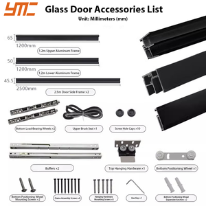 自動室内スライド式ゴーストドアハードウェアリビングルームバスルームトラック隠しゴーストスライドドアキットガラスドア用 - Product Image 3