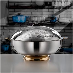 New Look Stainless Steel Polished Design Casserole Dish & Food Warmer for Kitchenware & Servingware <b>Hot</b> Selling Casserole <b>Pot</b> - Product Image 3