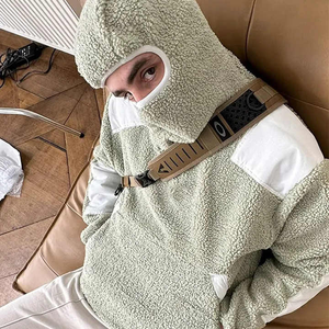 Invierno personalizado de gran tamaño Polar polar de peso pesado Vintage pasamontañas en blanco con cremallera completa sudaderas térmicas 100% algodón - Product Image 5