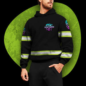 Sublimación personalizada para hombre, cinta reflectante de manga larga, sudaderas con capucha de secado rápido Hi Vis para hombre, ropa de trabajo de poliéster 100%, chaquetas con capucha - Product Image 4