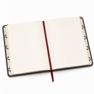 Journal de Noël personnalisé LABON, couverture rigide noire, <span class=keywords><strong>enveloppe</strong></span> brodée, clé de houx, timbres-poste, étoiles dorées, pages lignées - Product Image 2