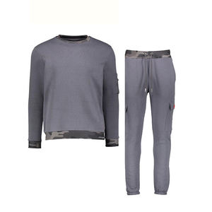 Vente en gros de survêtements pour hommes avec fermeture éclair 2 pièces à capuche ensemble jogging costume de survêtement avec logo personnalisé veste survêtements pour hommes - Product Image 3