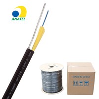 Cable de Fibra Óptica Plano FTTH de 1 Núcleo G652D, Cable Mini Fig8 de 2 Núcleos, Cable de Fibra Óptica con Hilo de Aramida de 0.9MM y Buffer Ajustado GJYC8H