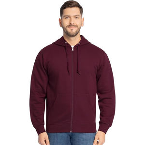 OEM personnalisé hommes fermeture éclair sweats à capuche en gros Streetwear mode coton polaire fermeture éclair complète sweats à capuche de haute qualité - Product Image 1