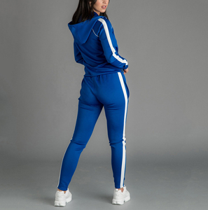 Womens <span class=keywords><strong>Bule</strong></span> Tracksuit Set Crew Neck Áo Và Phù Hợp Với Jogger Quần Casual Loungewear Trang Phục - Product Image 2
