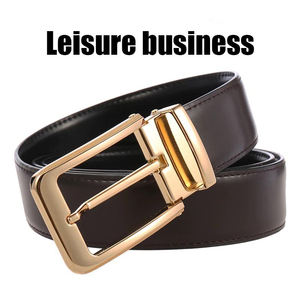 Ceintures en cuir véritable pour hommes de haute qualité Longueur personnalisée Style décontracté et occidental avec boucle en acier-Vente en gros - Product Image 3