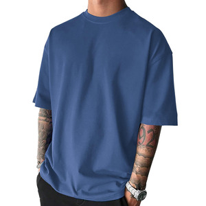 Custom <b>Logo</b> High Quality 260 GSM Heavy Weight Boxy Fit 100%Cotton Short Sleeves Drop Shoulder Oversized Crop Boxy Fit T Shirt - Product Image 1
