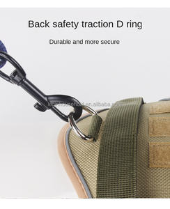 ชุดสายรัดสัตว์เลี้ยงไนลอนสีทึบพร้อมที่จับปรับได้สายรัดปล่อยสุนัขขนาดใหญ่เสื้อกั๊กสุนัขบริการอุปกรณ์ฝึกสุนัข - Product Image 5