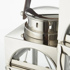 <b>Silver</b> Nickel Metal Pillar Candle Holder with Leather Handle for Home & Outdoor Christmas Decorations Elegant <b>Lantern</b> Jar Design - Product Image 3