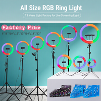 LJJ45 RGB Lumière LED RGB pour vidéo, anneau lumineux à température de couleur réglable pour photographie en studio