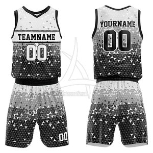 ชุดเสื้อบาสเก็ตบอลแบบระเหิดสำหรับผู้ชายชุดบาสเก็ตบอลปรับขนาดและสีได้ตามต้องการ - Product Image 1