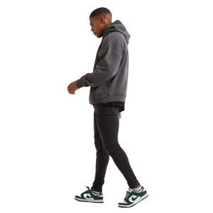 Sweat-shirts et sweats à capuche streetwear pour hommes, unis, d'hiver, en molleton de coton épais, coupe oversize à épaules tombantes, personnalisables avec logo, vente en gros - Product Image 4