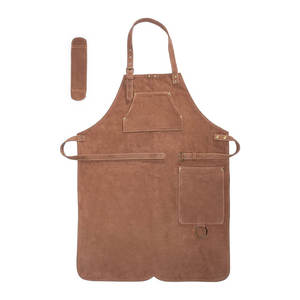Custom Made Logo <b>Leather</b> Bib High Quality Adjustable Unisex Workshop Kitchen Oversleeve for Cleaning Home or Office Use - Product Image 2
