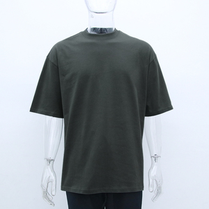 เสื้อยืดแขนสั้นสำหรับผู้ชายผ้าฝ้ายอเนกประสงค์สีทึบระบายอากาศได้ดีเสื้อ100% ลำลอง - Product Image 5