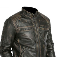 Penjualan laris jaket kulit pria jaket kulit mode baru jaket kulit pria jaket kulit tahan angin untuk dijual