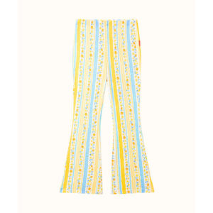 Pantalon pour enfants en bambou à taille haute avec bas évasé, respirant et décoré de motifs - Product Image 2