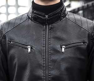 Chaqueta de cuero americano de alta calidad para hombres Cuero real de lona de primera calidad barato para primavera y otoño Estilo británico - Product Image 2