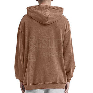 Qualité supérieure Hiver Hommes Vintage Wash Hoodies 100% Coton Polaire Respirant Séchage Rapide Tailles Personnalisables - Product Image 6