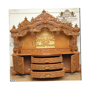 <b>Big</b> <b>Size</b> Buddhist Wooden Puja <b>Mandir</b> for Home Customized Heavy Carved Solid Wood Temples With Storage Drawers <b>Pooja</b>/Puja Mandirs - Product Image 1