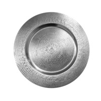 Plaques de métal antiques argentées prix en gros assiettes de chargeur sûres pour la décoration de table de mariage et de dîner plateaux de conception populaire