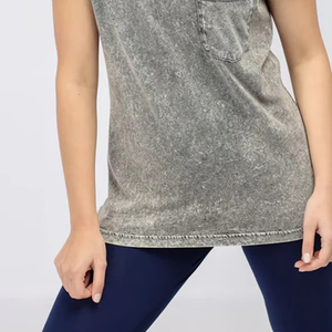 Premium Slim Vintage ácido lavado camisetas para mujeres personalizado impreso tamaño personalizado 100% alta calidad peso pesado algodón transpirable - Product Image 6