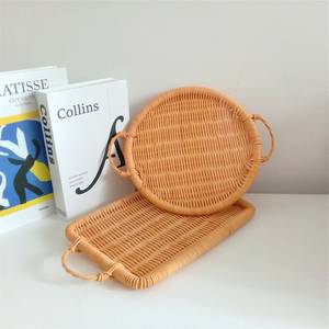 Nouveau modèle de corbeille à pain et à fruits avec poignée en bambou tressé, panier de pique-nique, panier de rangement pour aliments à offrir - Product Image 3