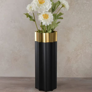 Best Selling Gold Two Color Metal Long <b>Vase</b> for Home <b>Decor</b> - Product Image 1
