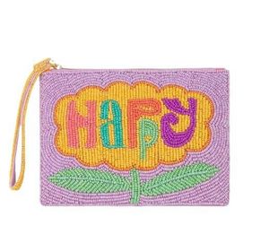 <b>Women</b> and Girls' Luxury Seed Beaded <b>Coin</b> <b>Purse</b> Bag Hand Embroidered Multi-Color Circle Design for Christmas Use - Product Image 5
