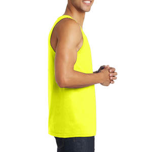 Sérigraphie de débardeur en jersey de coton personnalisé jaune pour hommes - Product Image 3
