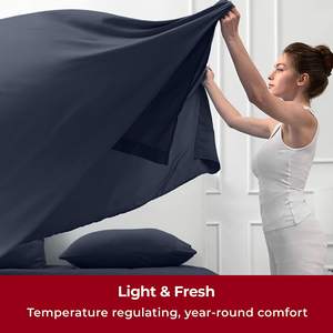 Ensemble de draps queen 6 pièces, draps en bambou queen size, poches profondes 18 "draps de lit rafraîchissants écologiques sans plis - Product Image 2