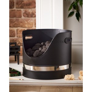 Cubo de carbón de metal tradicional hecho a mano con patrones en relieve perfecto para chimeneas y barbacoas de estilo vintage - Product Image 2