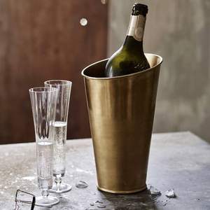Seau à glace moderne en acier inoxydable à double paroi d'une capacité de 5L de haute qualité pour refroidir les pinces de mariage à vin de Champagne incluses - Product Image 5