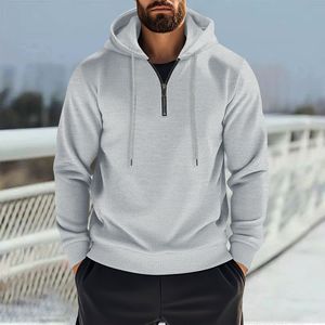 350 GSM polaire blanc sweats à capuche plaine en gros poids lourd surdimensionné hommes sweats à capuche - Product Image 3